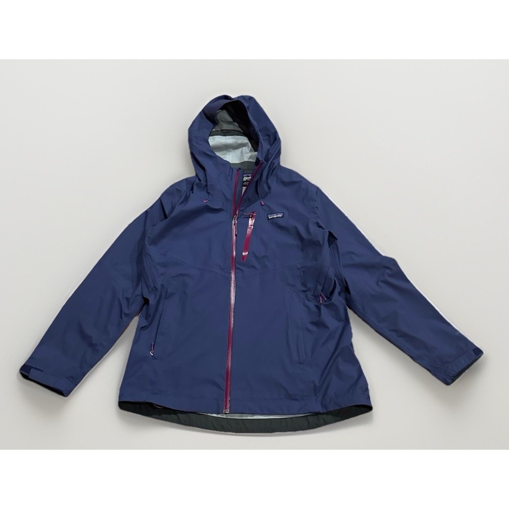 Patagonia Purple Granite Crest Rain Shell Jacket Women XL H2No Hood Coat Rare